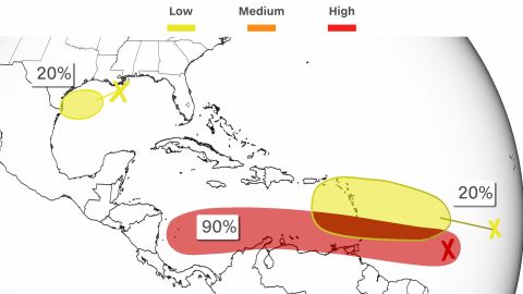 There are three areas of interest to monitor for tropical development over the next 5 days.