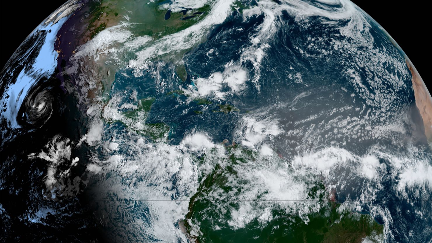 Satellite image of the northern Atlantic Ocean taken Monday morning, June 27. 
