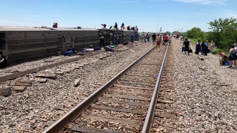 Four people were killed in Monday's derailment, officials say.