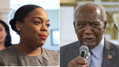 Kina Collins, 31, is challenging U.S. Rep. Danny Davis, 80, in the Democratic primary in the Illinois 7th Congressional District. (Erin Hooley/Chicago Tribune/Tribune News Service via Getty Images)

