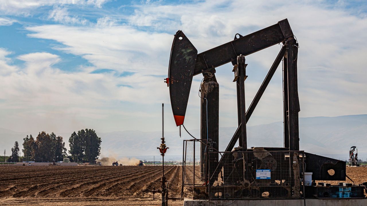 A pumpjack in Kern County, California. Petroleum jobs -- onshore and offshore -- declined 6.4% in 2021.