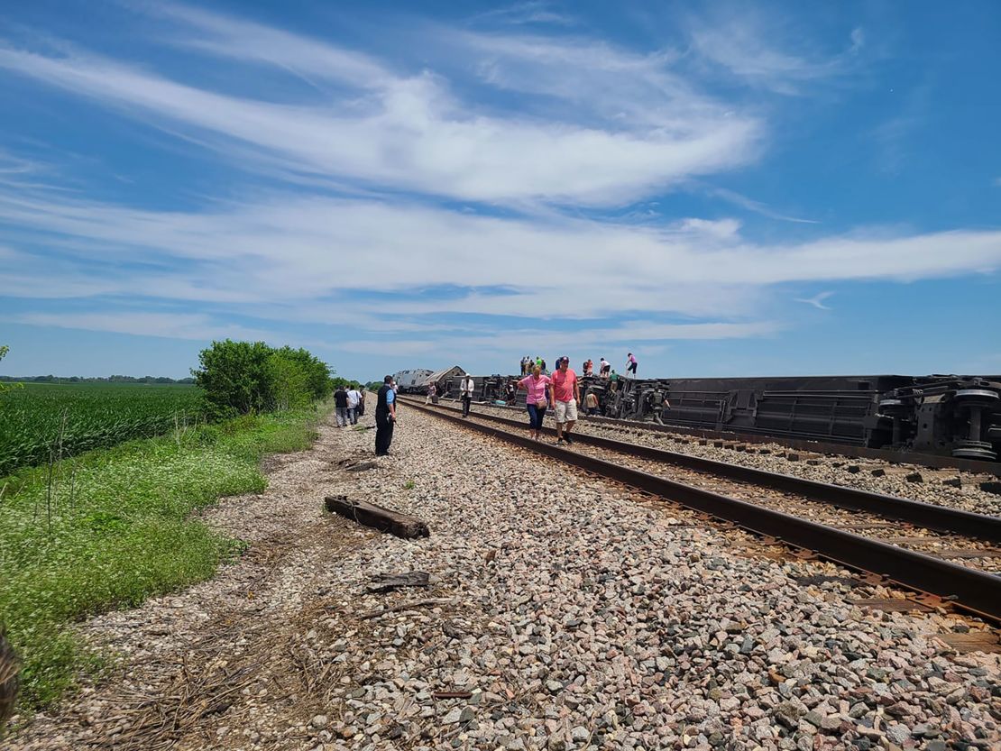 Robert Nightingale said he was napping when he felt the collision and the train start to tip over onto its side.