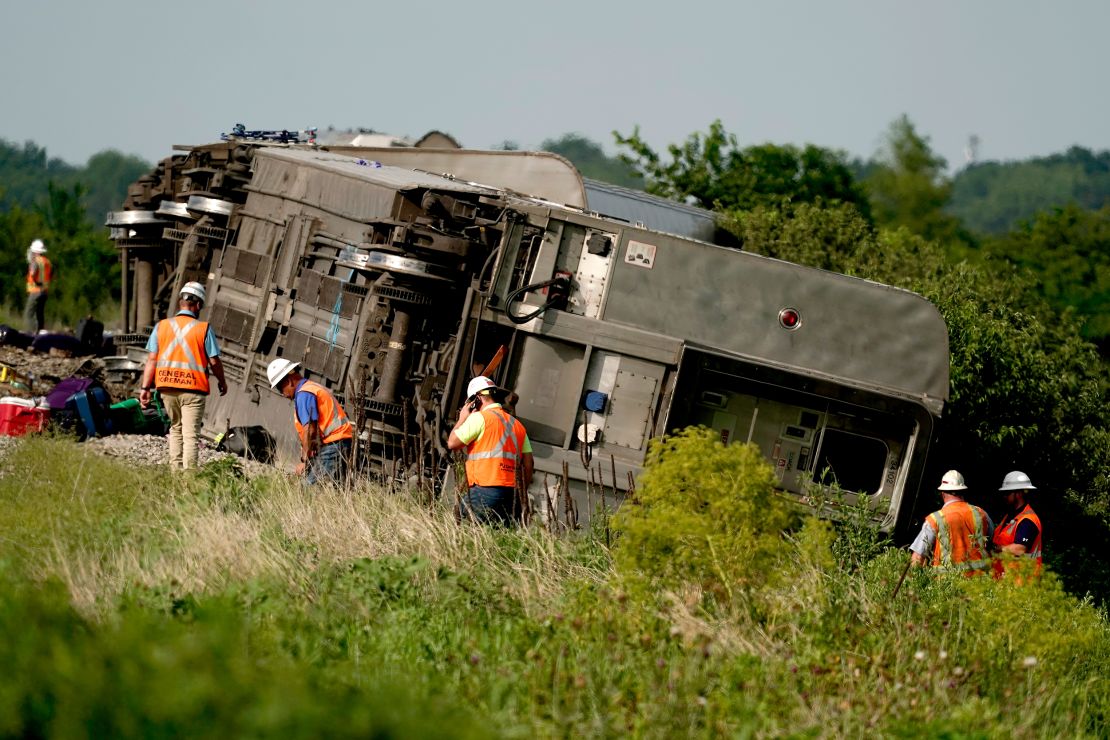 The train was headed to Chicago when it reportedly collided with a dump truck about 100 miles northeast of Kansas City, Missouri.