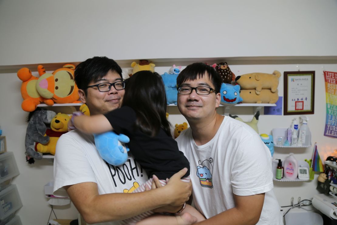 In January, a family court in Taiwan ruled that both Wang and Chen could legally adopt their daughter as a family -- the first such case since same-sex marriage was legalized on the island in 2019.