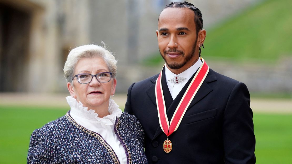 Lewis Hamilton, pictured here with his mother after being appointed as a Knight Bachelor (Knighthood) for services to motorsport, was called a racial slur by Piquet.