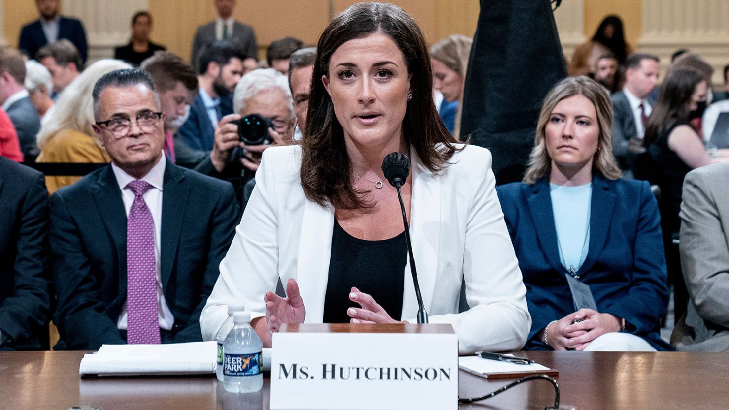 Cassidy Hutchinson, an aide to then-White House chief of staff Mark Meadows, testifies before the House select committee.