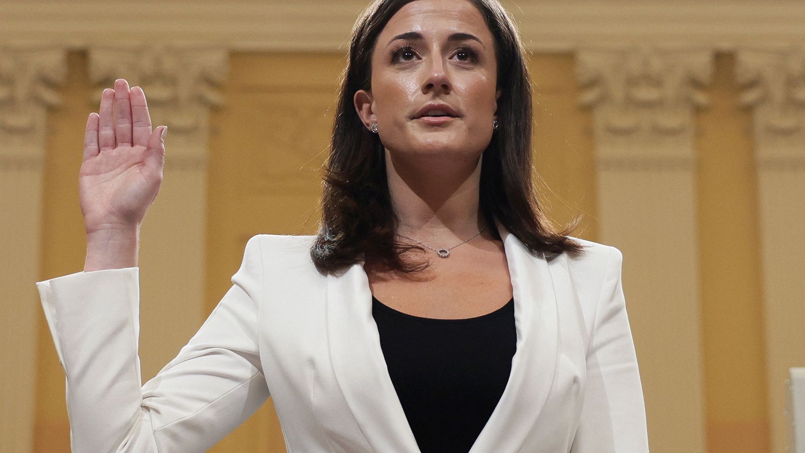 Cassidy Hutchinson, who was once an aide to White House Chief of Staff Mark Meadows, is sworn in to testify during a hearing on June 28. <a href="index.php?page=&url=https%3A%2F%2Fwww.cnn.com%2F2022%2F06%2F28%2Fpolitics%2Fjanuary-6-hearing-day-6-takeaways-hutchinson%2Findex.html" target="_blank">In her testimony,</a> Hutchinson revealed how President Trump and his inner circle were warned about the potential for violence on January 6, and she said Trump wanted to join his supporters at the US Capitol.