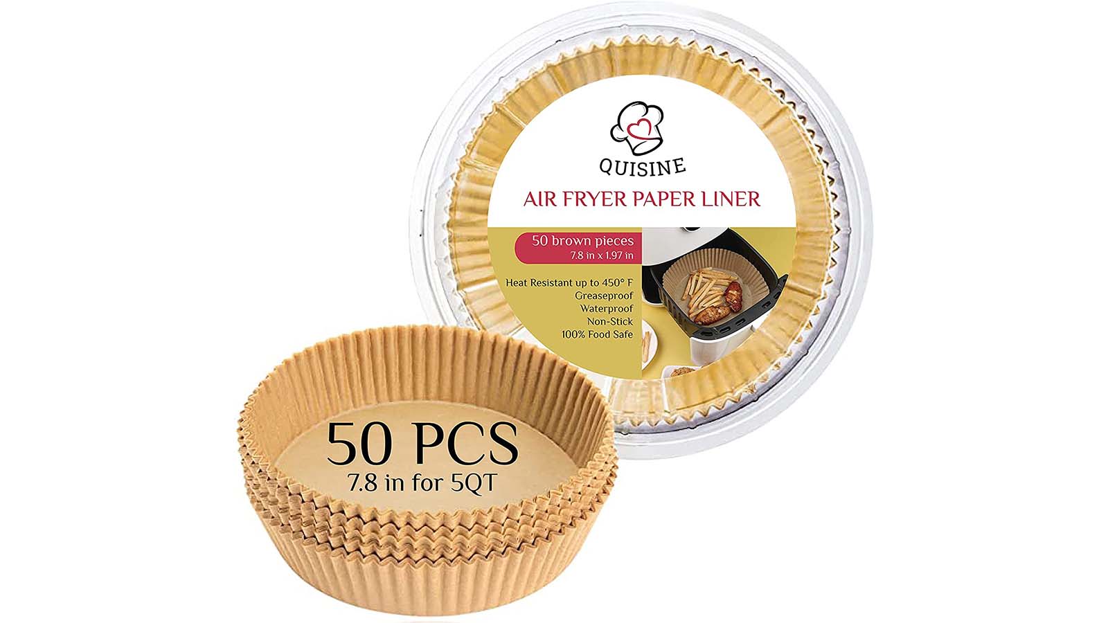 50Pcs Air Fryer Disposable Paper Liner,Air Fryer Instant Pot Oven Insert  Parchment Sheets Round,Grease and Water Proof Non Stick Basket Liners for