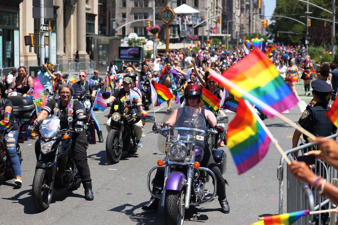 Cyclists participate in the New York City Pride Parade last weekend.
