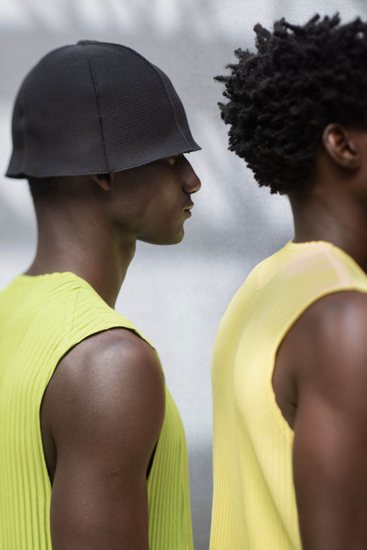 A vibrant, zesty color palette was also on show at Issey Miyake.