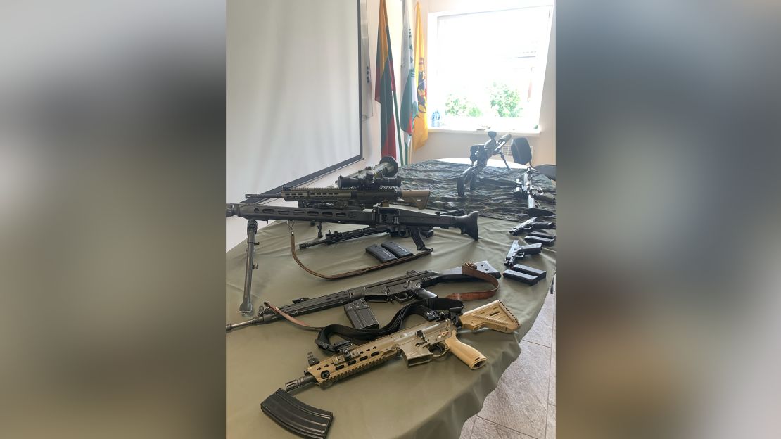The militia's weapons are mainly donated by the Lithuanian armed forces and sourced by crowdfunding efforts. 
