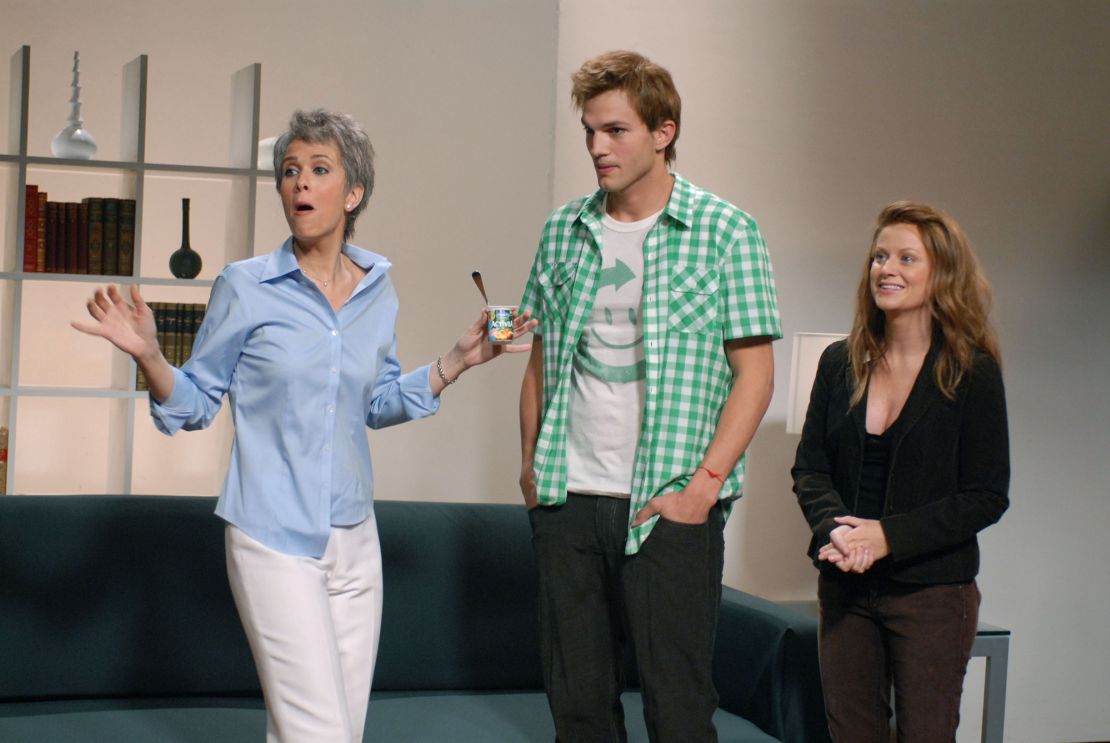 Kristen Wiig as Jamie Lee Curtis in a 2008 SNL sketch making fun of Activia. 