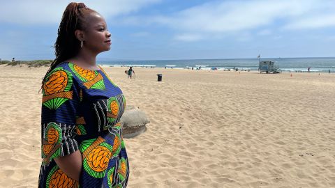 Kavon Ward, the founder of Justice for Bruce's Beach, is pictured at Manhattan Beach on Tuesday.