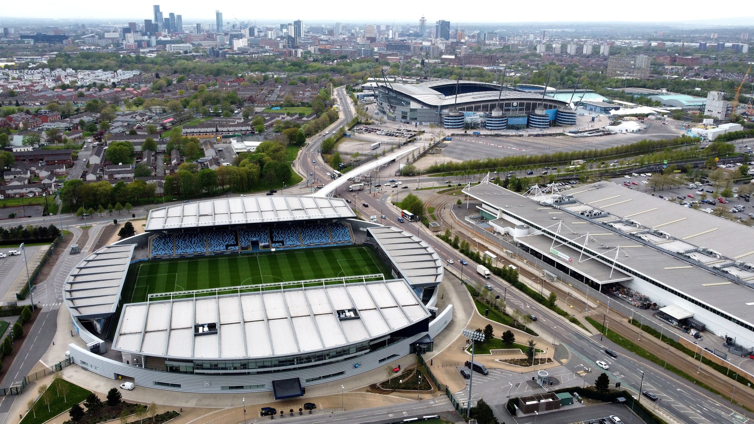 Manchester City Academy Stadium situated next to the Etihad Stadium, Manchester City's men's home ground.