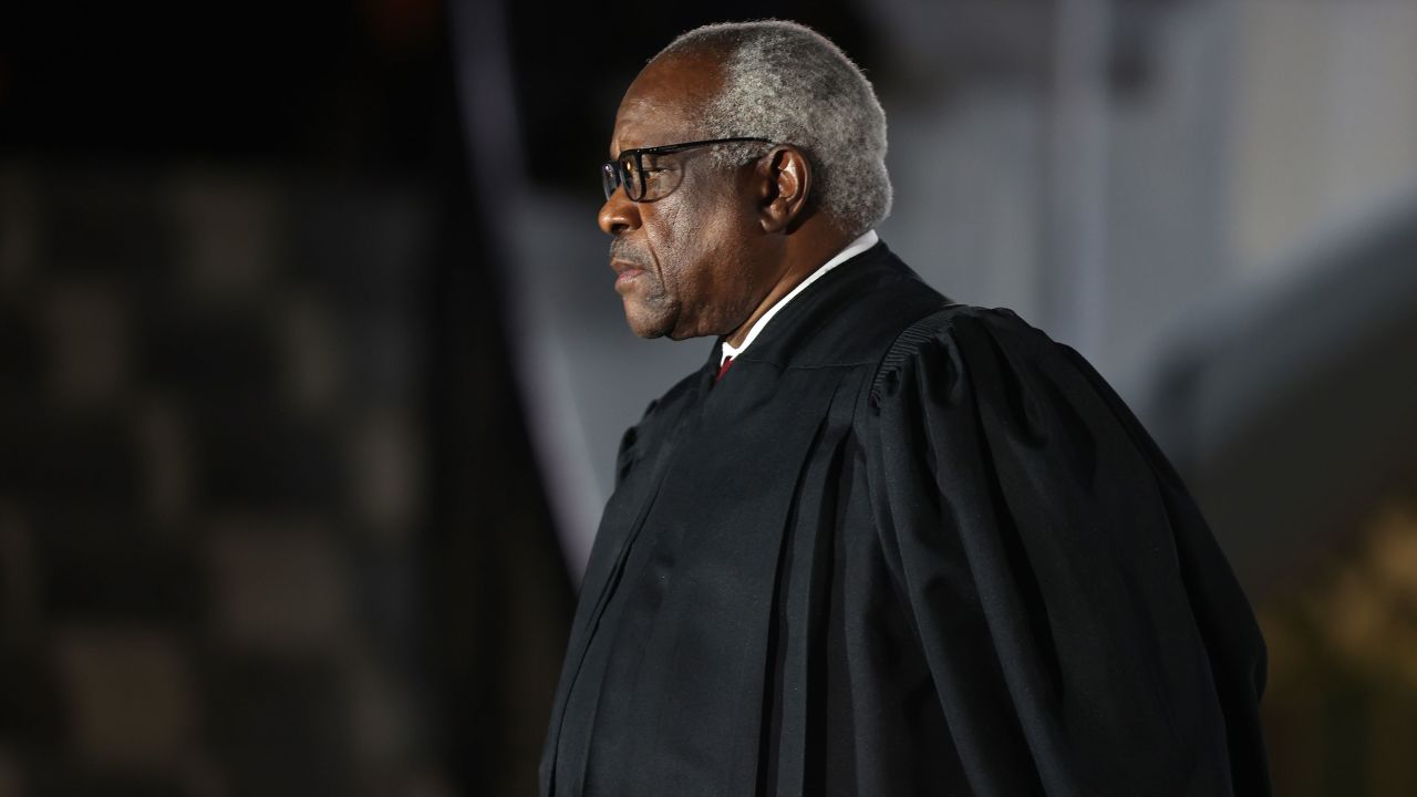Justice Clarence Thomas also teaches courses at George Washington University, where students have been protesting his appointment in the wake of Roe v. Wade's overturning. 