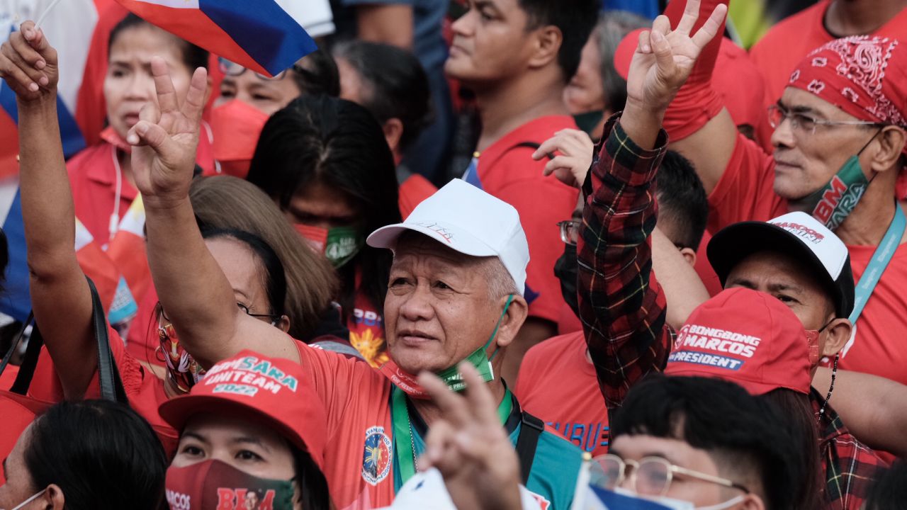 Members of the public gather to attend the swearing-in ceremony of President-elect Ferdinand "BongBong" Marcos Jr. at the Old Legislative Building in Manila, the Philippines, on June 30.