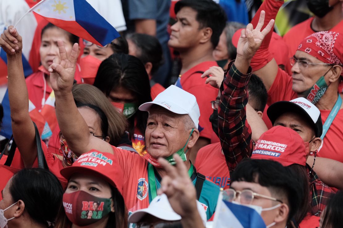 Members of the public gather to attend the swearing-in ceremony of President-elect Ferdinand "BongBong" Marcos Jr. at the Old Legislative Building in Manila, the Philippines, on June 30.