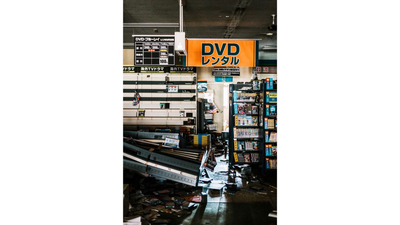 Limburg didn't just find empty homes -- there were also abandoned businesses like this DVD store.