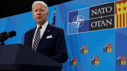 U.S. President Joe Biden holds a news conference before departing the NATO summit at the IFEMA arena in Madrid, Spain, June 30, 2022. REUTERS/Jonathan Ernst