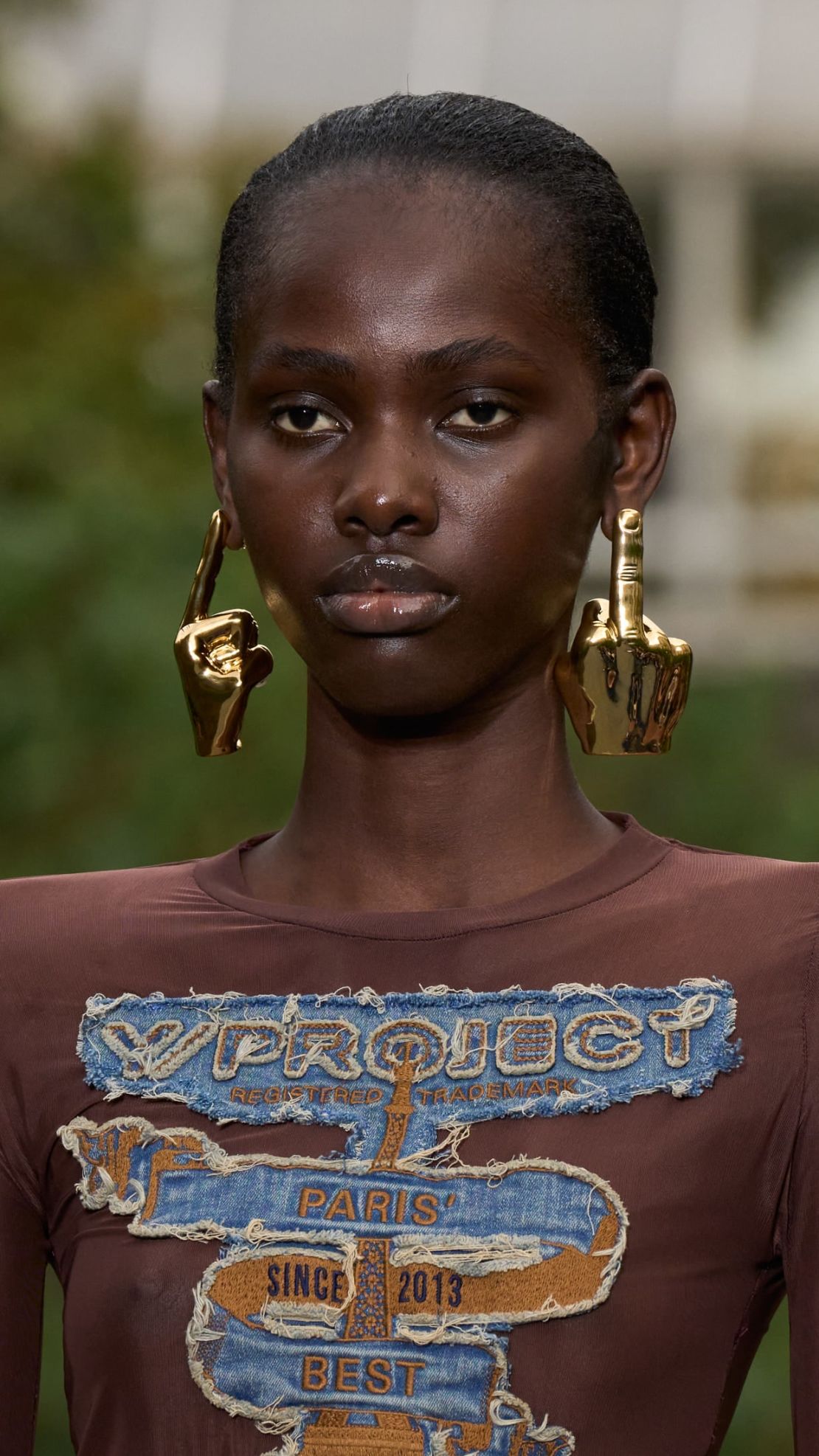 Y/Project's golden pair of hands flipping the bird brought new meaning to the term "statement jewellery."