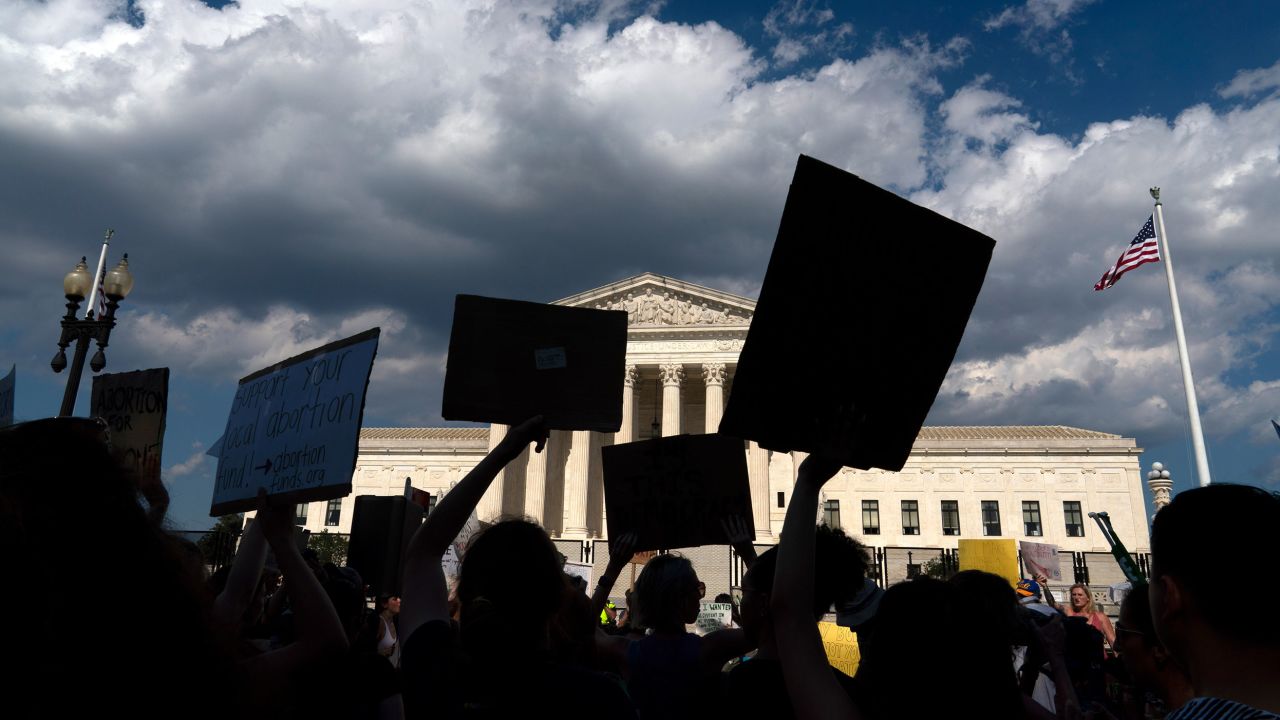 Abortion-rights activists protest outside the Supreme Court in Washington, June 25, 2022.
