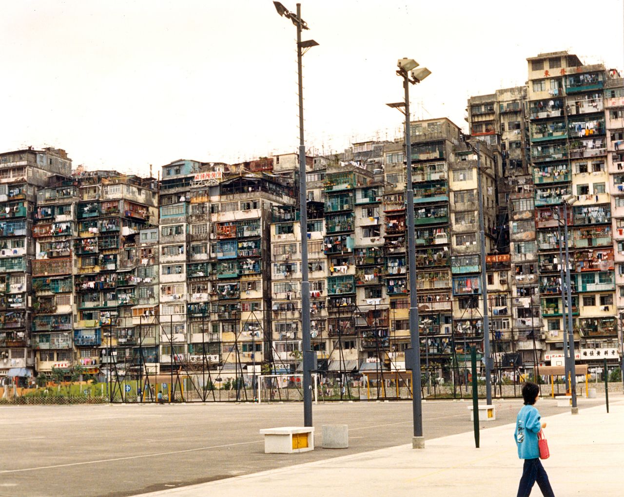 The Kowloon Walled City in Hong Kong is seen in this image taken in 1991. It was once the most densely populated place on Earth before it was demolished in 1994.