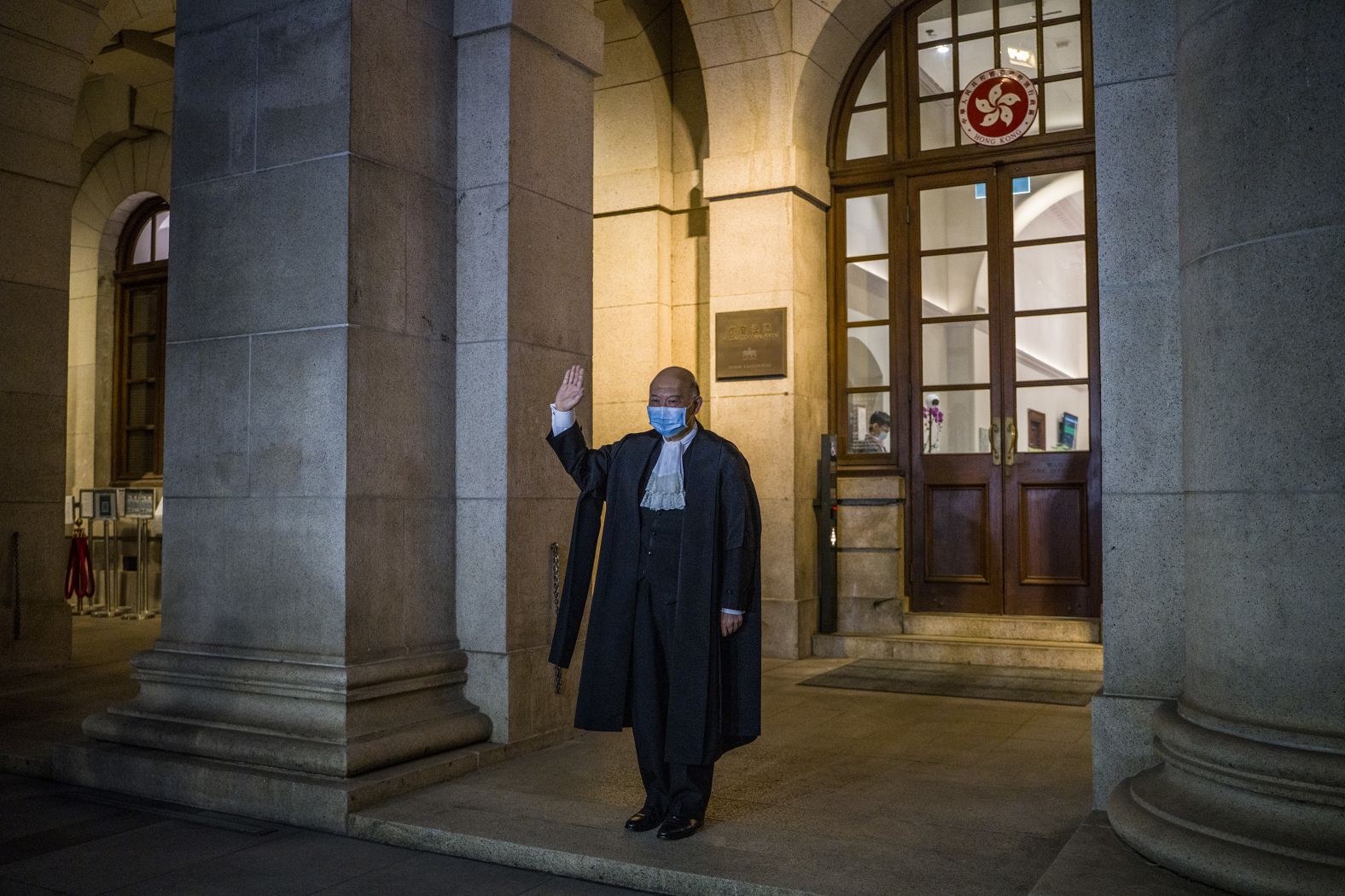 Hong Kong Chief Justice Geoffrey Ma stands in front of the Court of Final Appeal Building on January 6, 2021. Two days later, he retired from the role after 10 years of service.