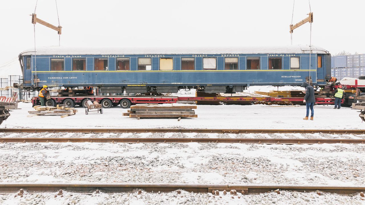 The train carriages were found abandoned on the Poland-Belarus border.