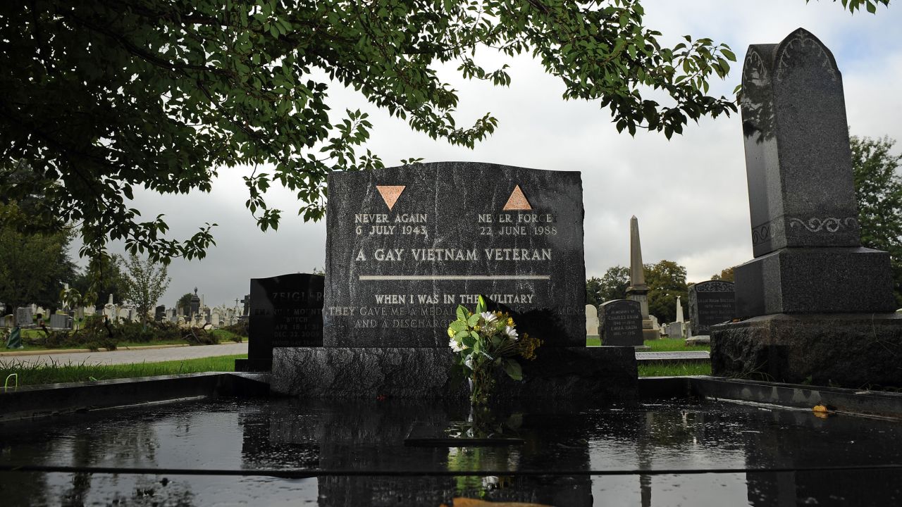 The gravesite of Leonard Matlovich at Congressional Cemetery in Washington, DC.