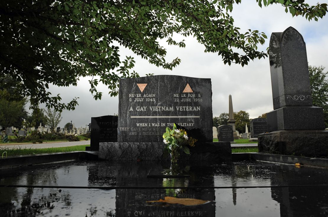 The gravesite of Leonard Matlovich at Congressional Cemetery in Washington, DC.