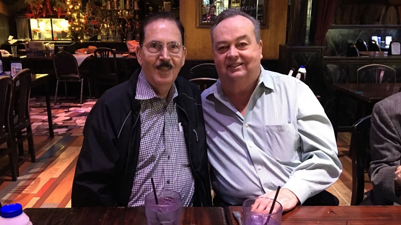 Lowell Worthington, left, and his husband Ken Sims on January 1, 2017.
