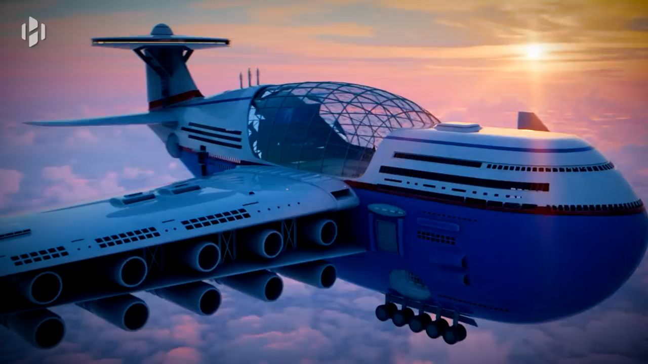 Flying hotel concept is designed to accommodate 5,000 passengers