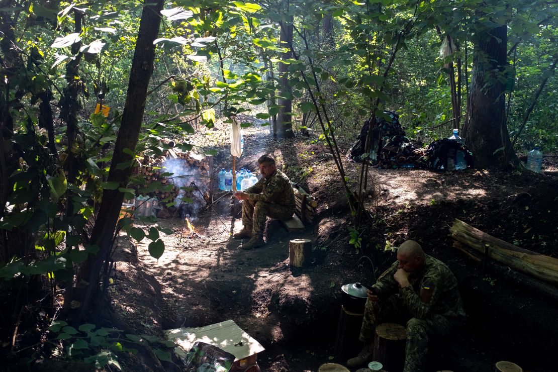 A Ukrainian territorial defense position in eastern Ukraine.