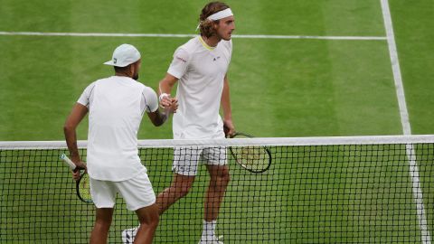 The match ended in a cagey handshake between the two. 