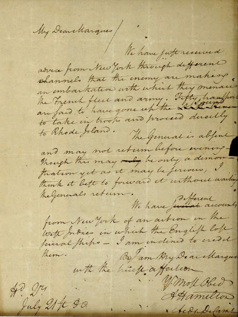 A long lost letter from Alexander Hamilton will be on display at