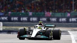 NORTHAMPTON, ENGLAND - JULY 03: Lewis Hamilton of Great Britain driving the (44) Mercedes AMG Petronas F1 Team W13 on track during the F1 Grand Prix of Great Britain at Silverstone on July 03, 2022 in Northampton, England. (Photo by Clive Rose/Getty Images)