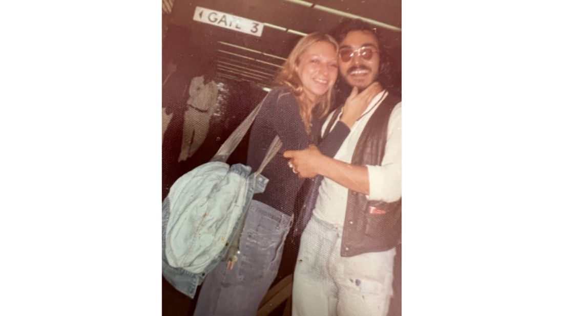 <strong>Moving across the world: </strong>They were reunited in Greece in 1974, and decided to get married. Haris moved to the US to be with Sura that September. Here's a photo of the moment they were reunited at the airport.