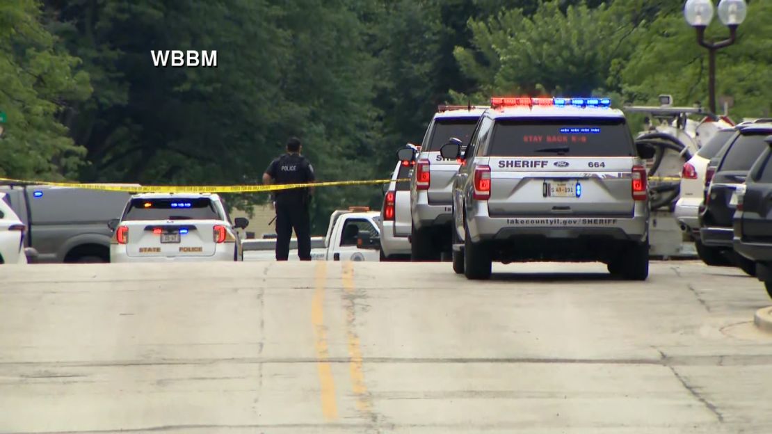 A large police presence responded to a shooting at a July 4th parade in Highland Park, Illinois.