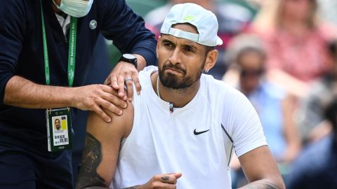 Kyrgios needed medical attention in the middle of his match against Nakashima. 