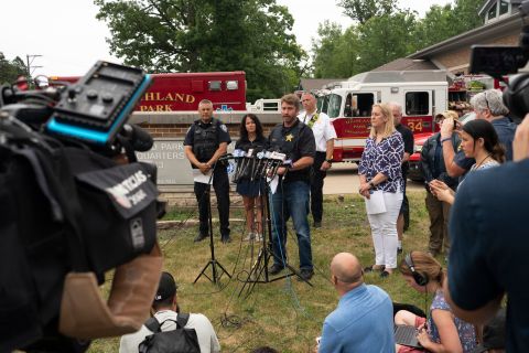 Sgt. Chris Covelli of the Lake County Major Crime Task Force speaks to the media.