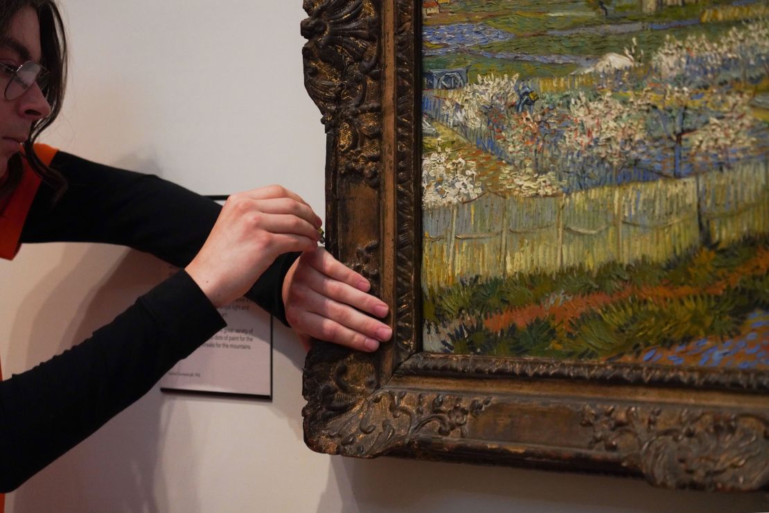 Just Stop Oil climate activists also glued themselves to a Van Gogh painting at London's Courtauld Gallery last week.