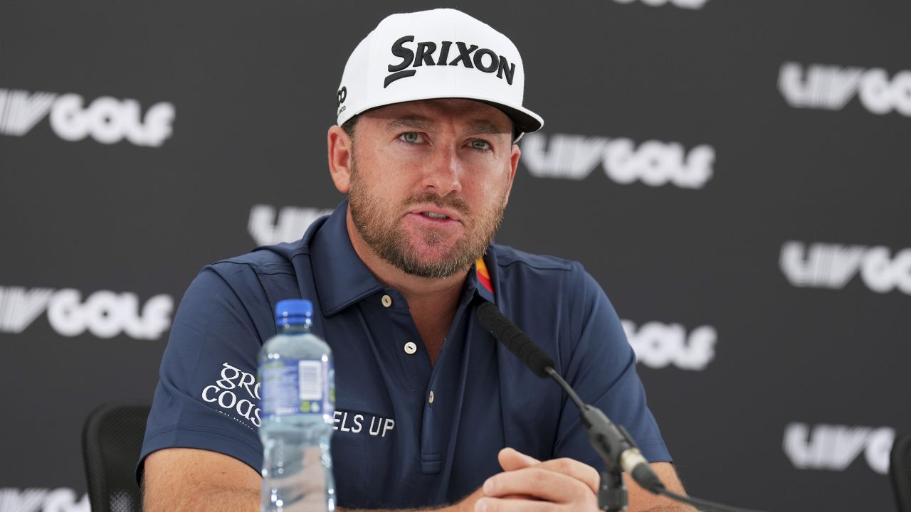 McDowell attends the press conference prior to the LIV Golf series event at the Centurion Club on June 7.