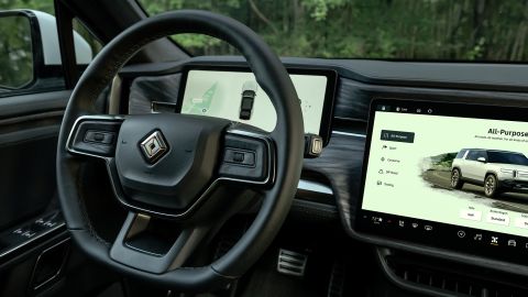 Rivian's interiors rely far too much on touchscreen controls but they do, at least, look nice.