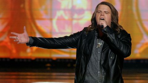 "American Idol" season 13 winner Caleb Johnson, pictured performing during the season finale, has harsh words to say about the song he recorded after winning. 