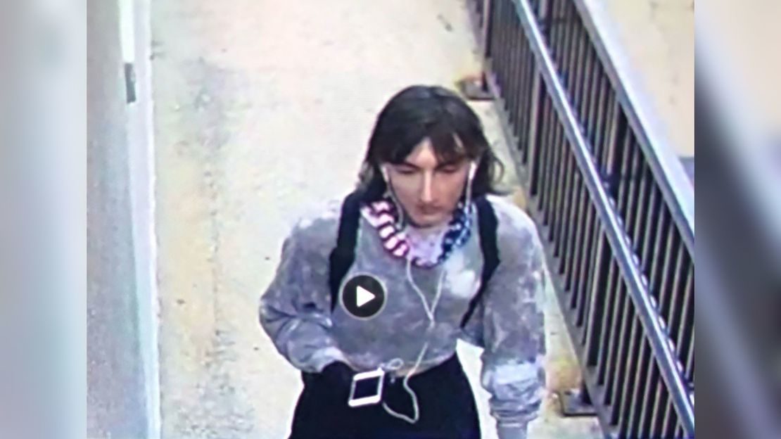 This photo released by the Lake County Major Crime Task Force is said to be of Robert E. Crimo III dressed in women's clothing.
