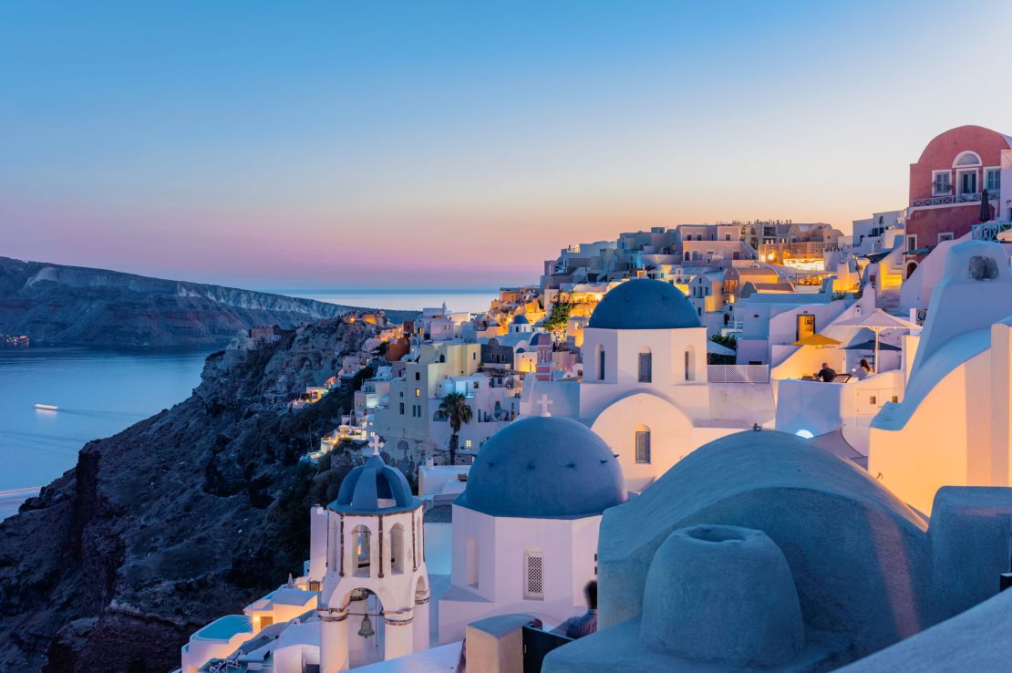The village of Oia on Santorini island is a favorite tourist spot in Greece, which remains at the CDC's Level 3.