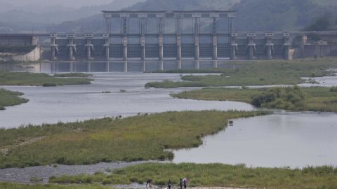 The Gunnam Dam on the Imjin River separating the two Koreas, located downstream from the Hwanggang Dam, pictured in June 2016.