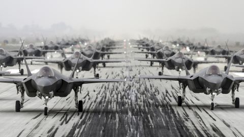 South Korean F-35A stealth fighters in a show of strength on March 25.