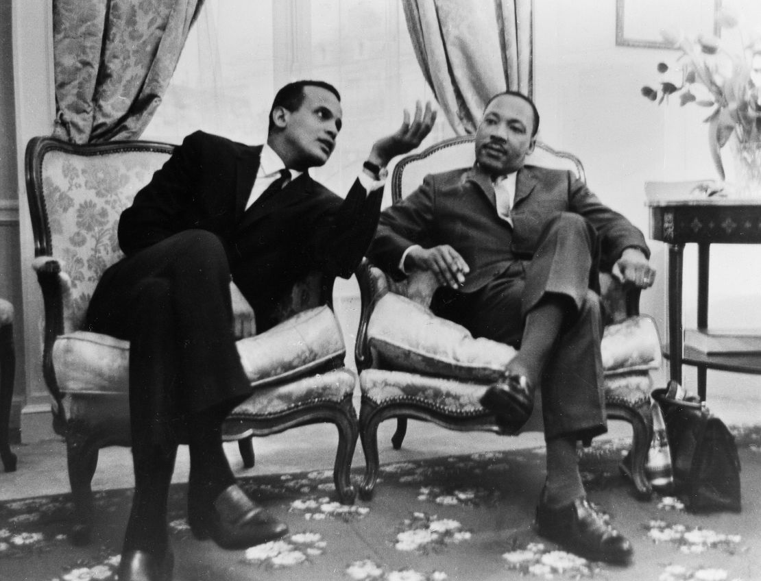 Belafotne pictured with civil rights leader and friend, Martin Luther King Jr. 