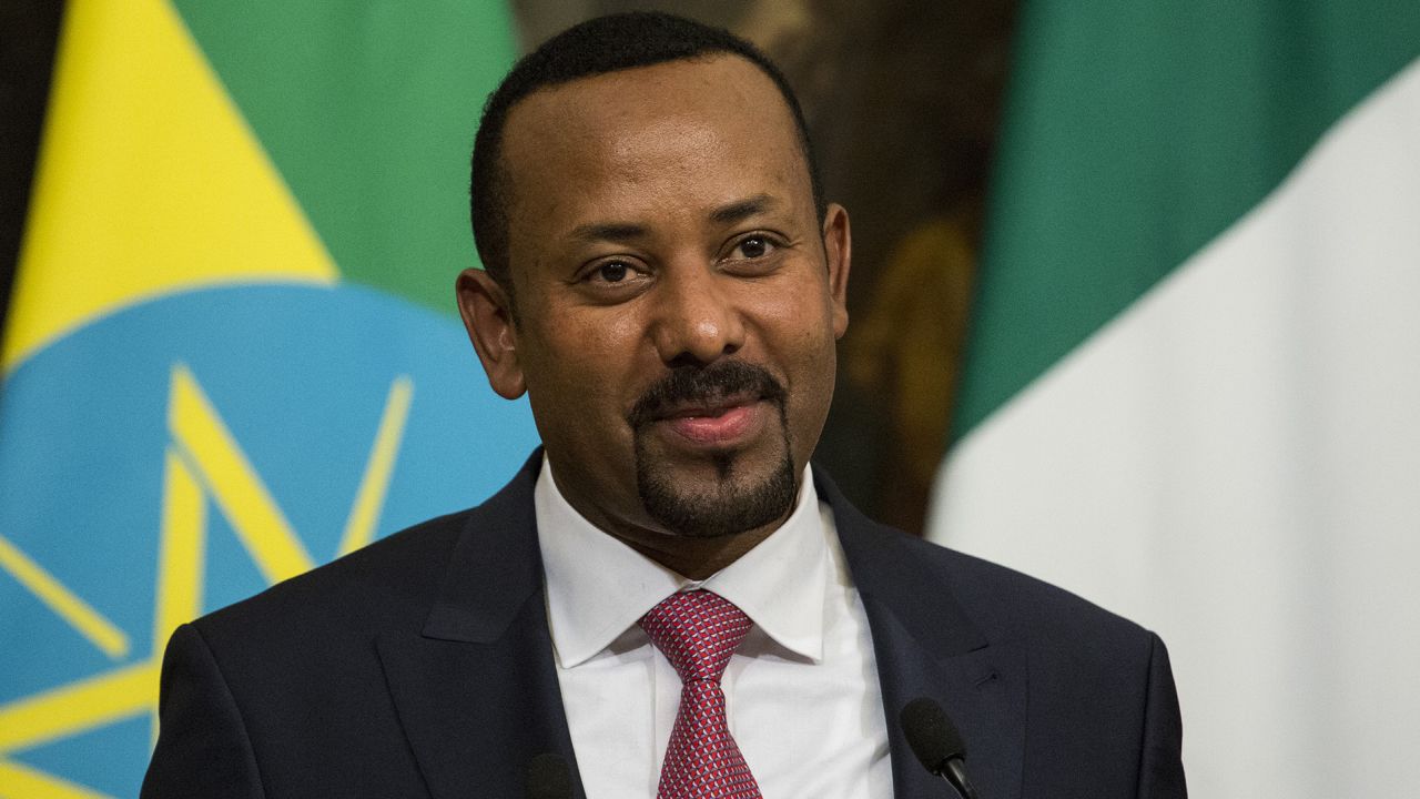Ethiopian Prime Minister Abiy Ahmed during a press conference in Rome, Italy, in January 2019.